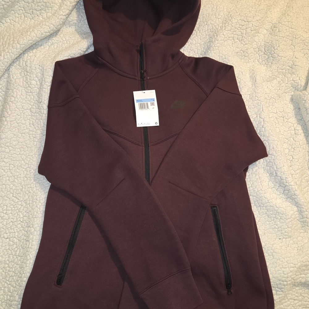 Nike Tech Burgundy Zip-Up Hoodie